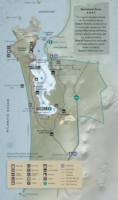 West Coast National Park Map West Coast National Park Map